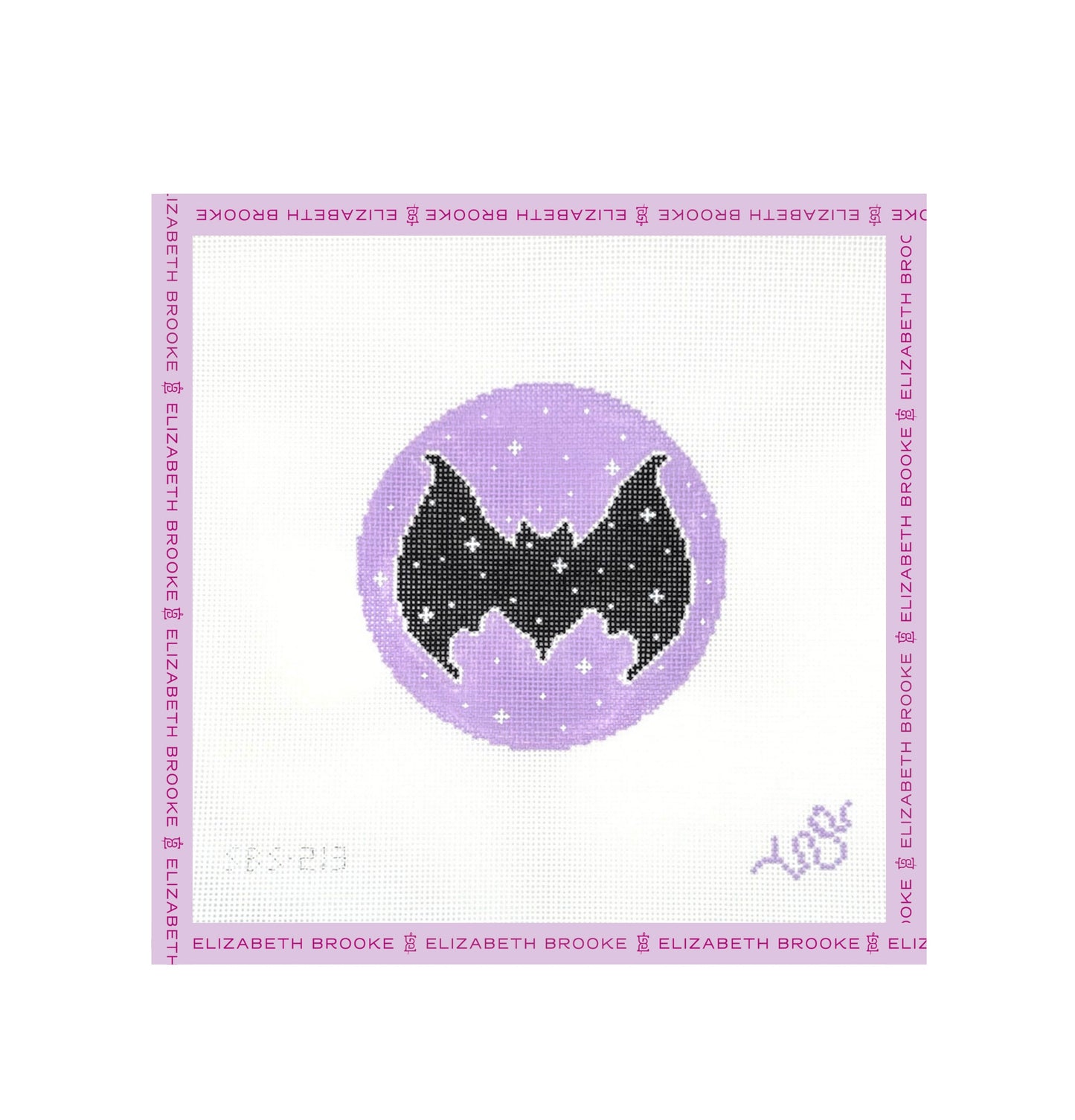 Purple and Spooky Bat Needlepoint Canvas
