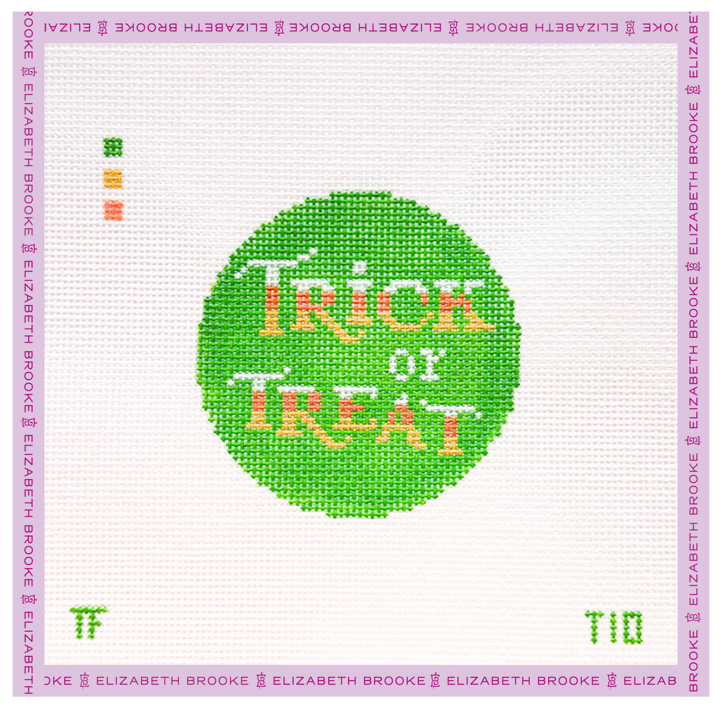 Trick or Treat Acid Green Needlepoint Canvas