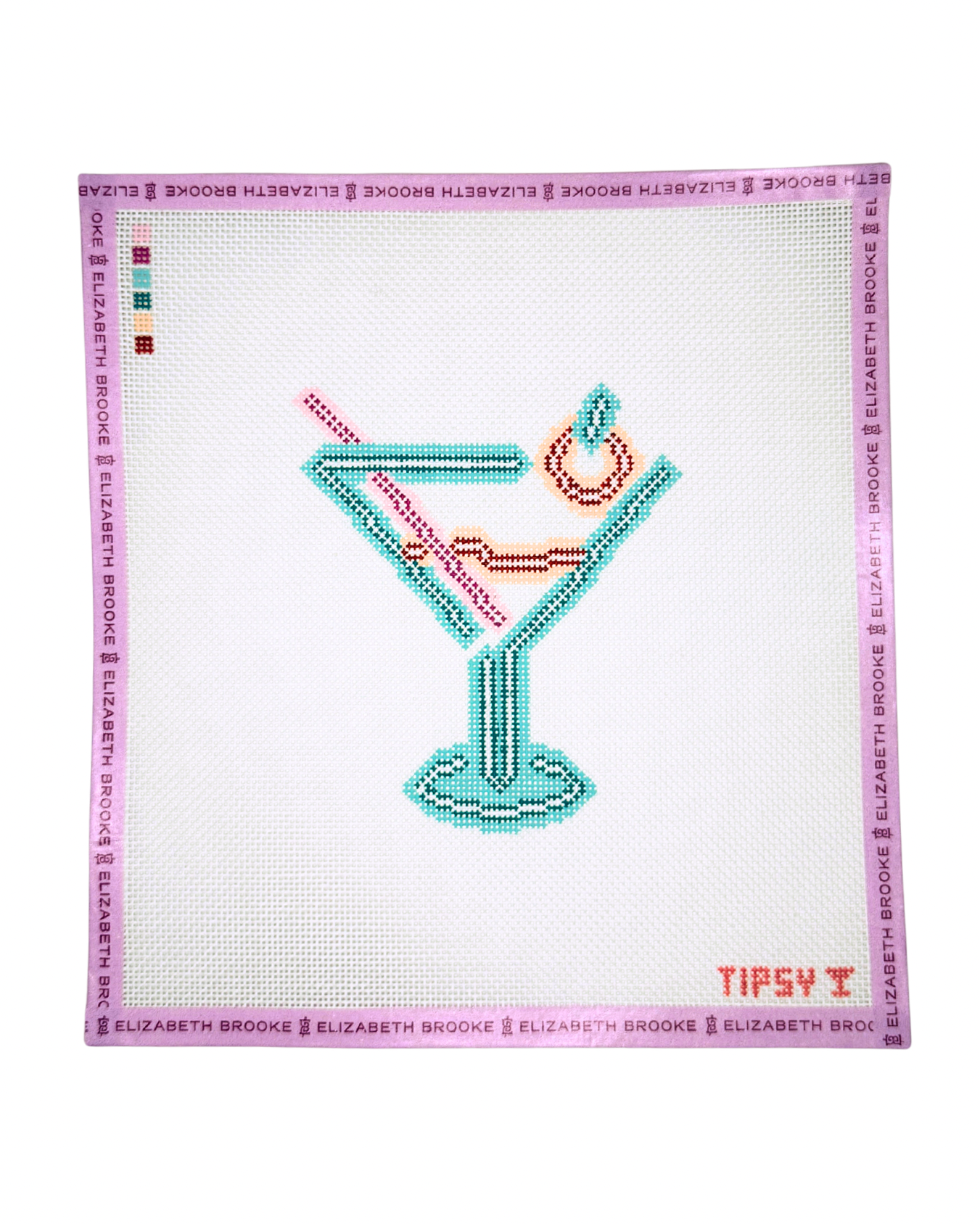Neon Martini Needlepoint Canvas