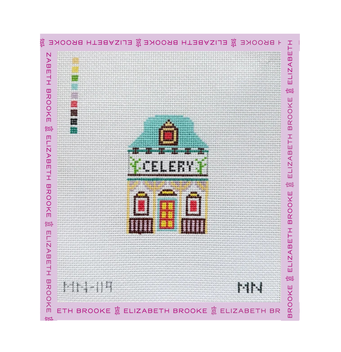 Celery Village House Needlepoint Canvas