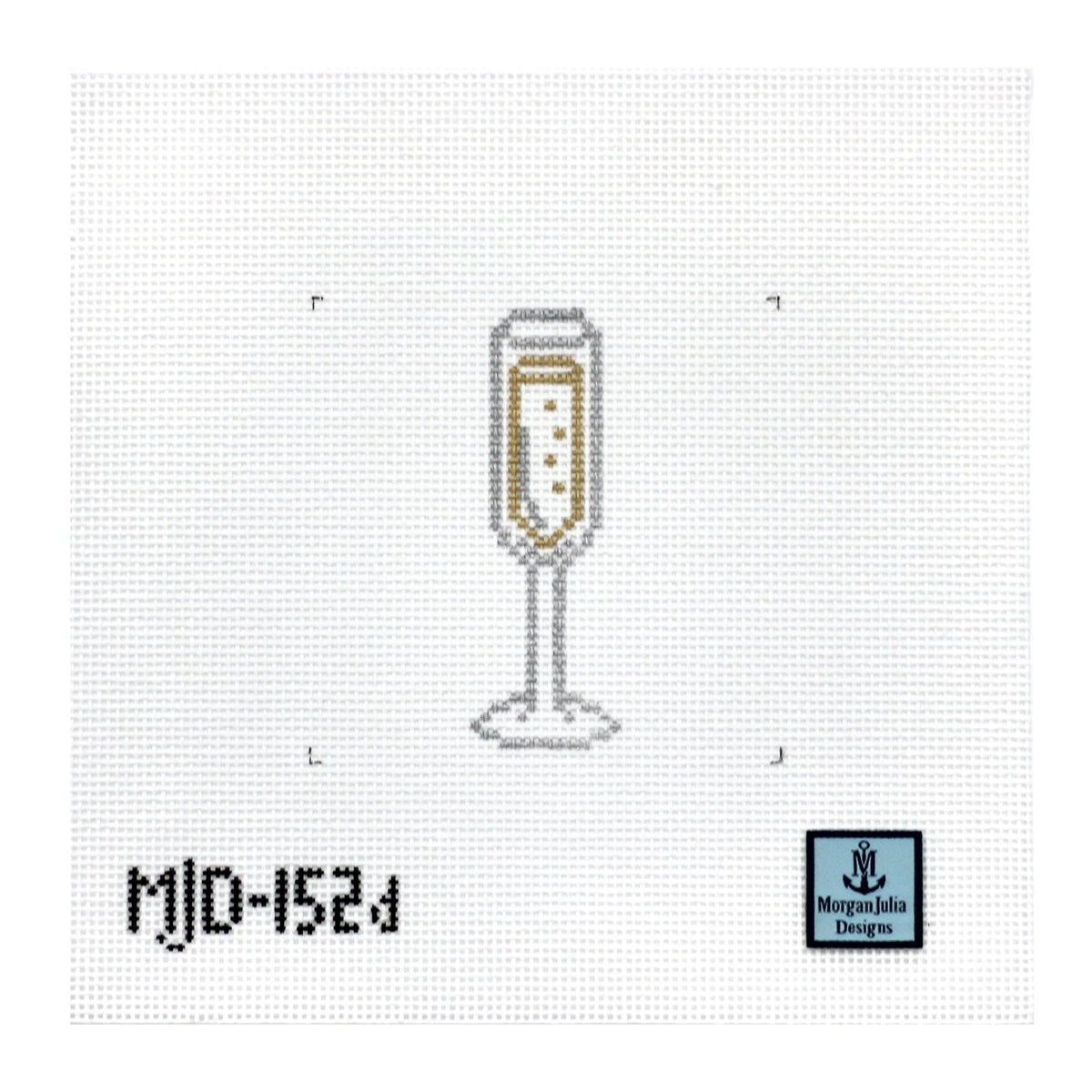 Champagne Silhouette Needlepoint Canvas