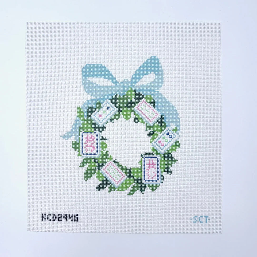 Mahjong Wreath Needlepoint Canvas