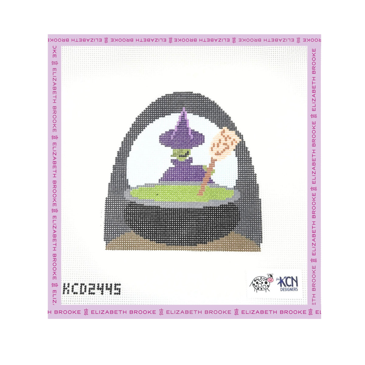 Witch and Cauldron Needlepoint Canvas