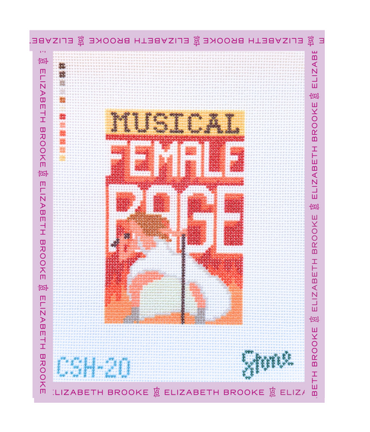 Female Rage Musical Needlepoint Canvas