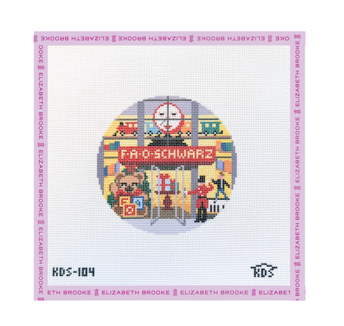 FAO Schwarz Round Needlepoint Canvas
