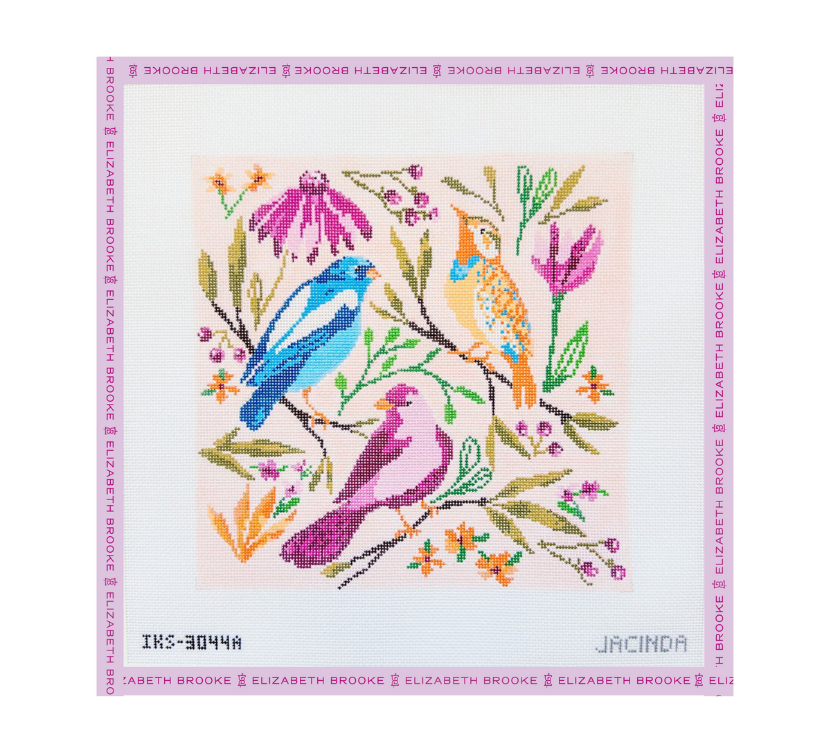 Springtime Birds Small Needlepoint Canvas