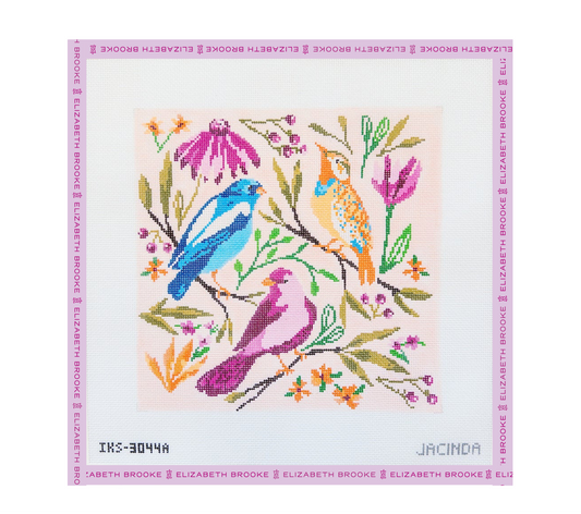 Springtime Birds Small Needlepoint Canvas