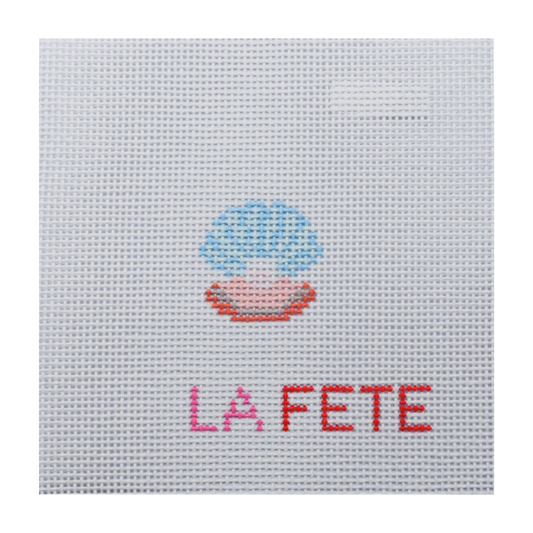 Oyster Shell with Pearl Hand Painted Needlepoint Canvas