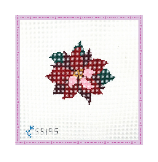 Christmas Poinsettia Needlepoint Canvas + Stitch Guide