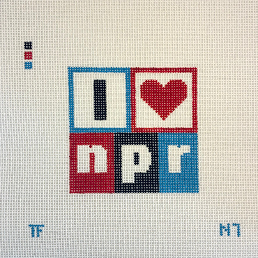 I Heart NPR Needlepoint Canvas