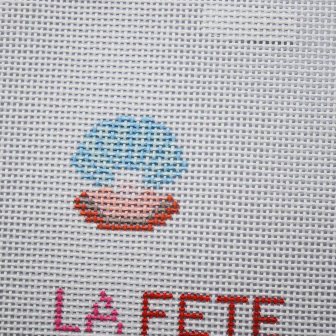 Oyster Shell with Pearl Hand Painted Needlepoint Canvas