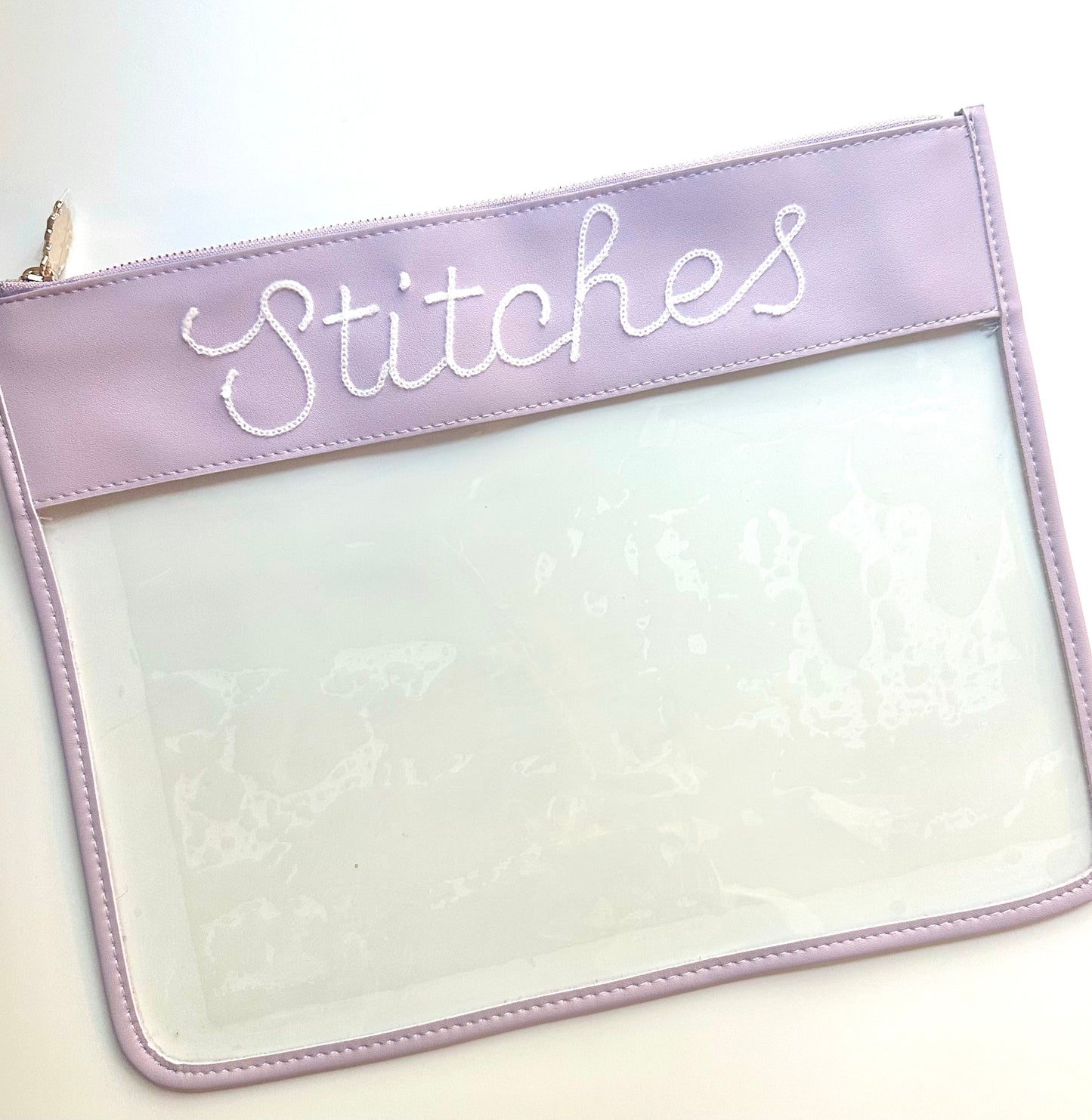 Purple Stitches project bag zipper pouch
