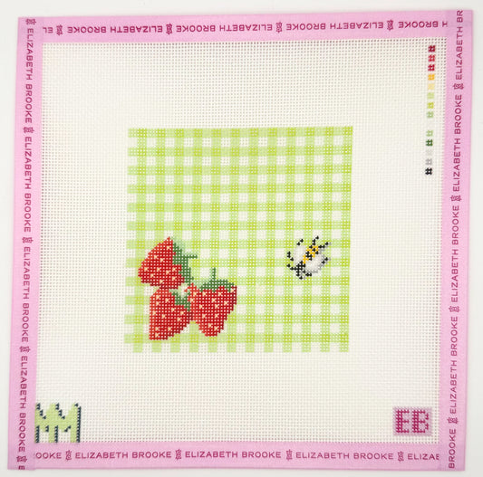 Berries and bee coaster Needlepoint Canvas