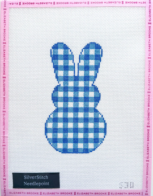 Gingham Peeps Bunny Blue Needlepoint Canvas
