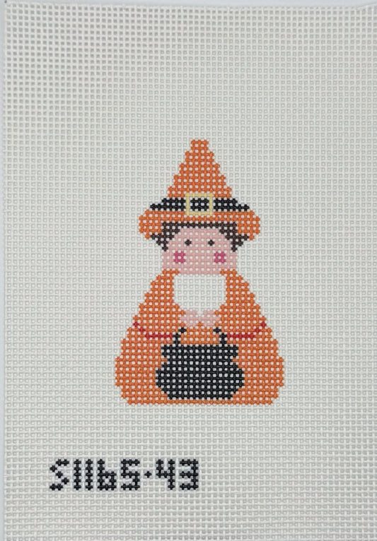 Orange Witch Stitch It Angel Needlepoint Canvas