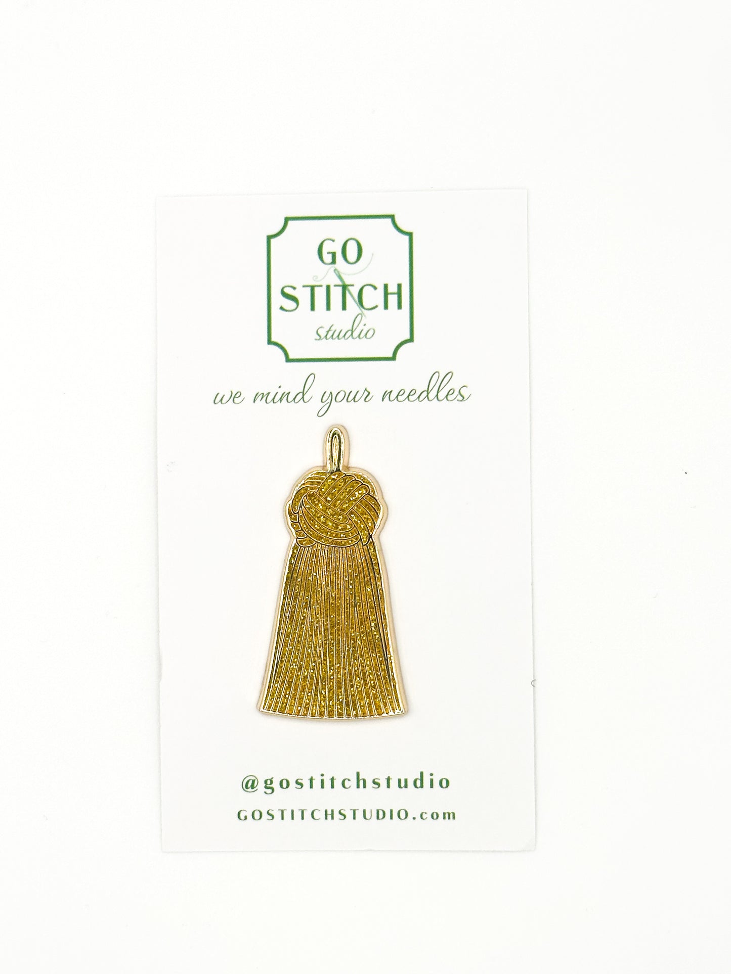 Gold Glitter French Knot Needle Minder
