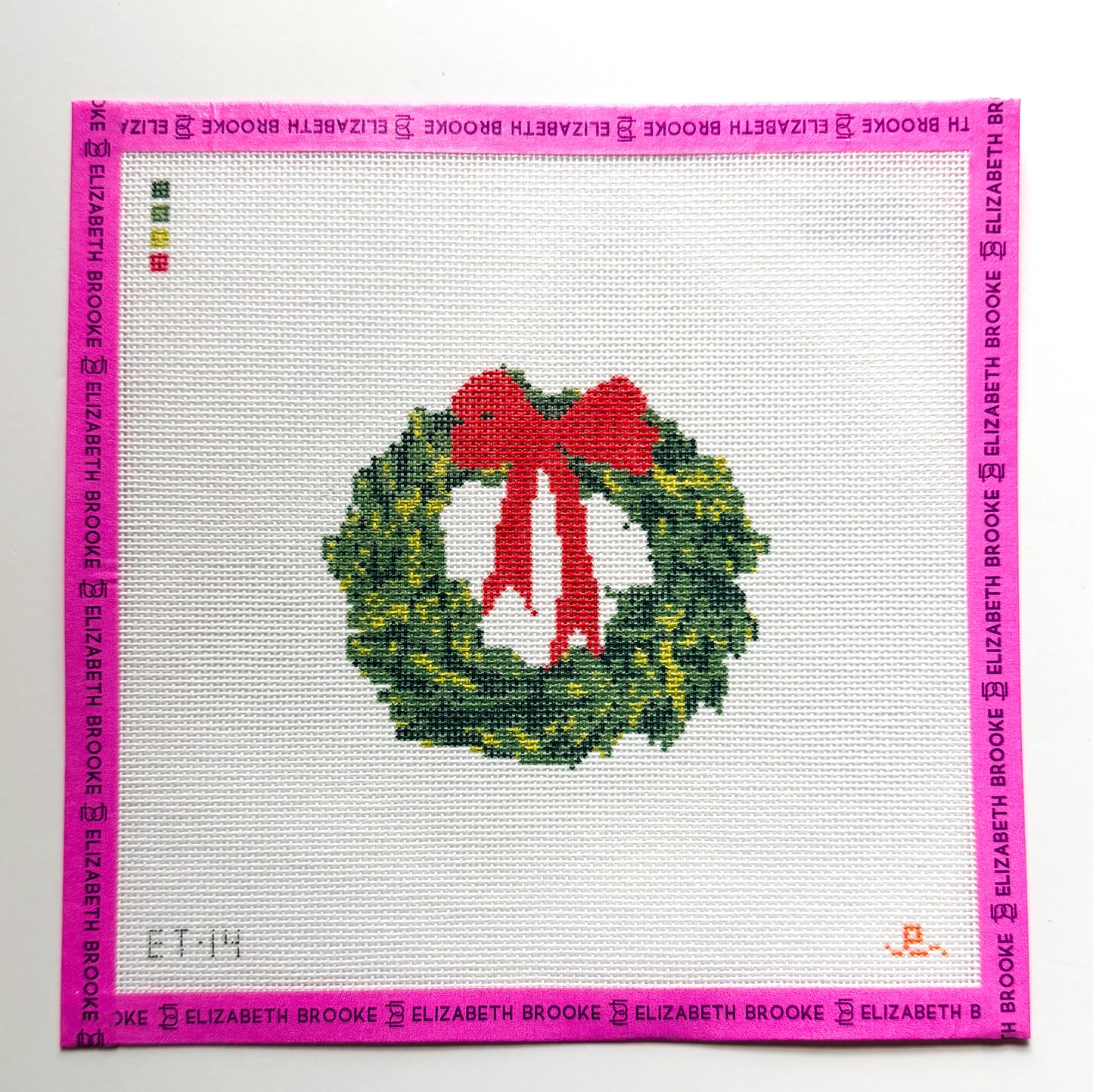 Holiday Wreath Elizabeth Taylor Goodpoint needlepoint canvas