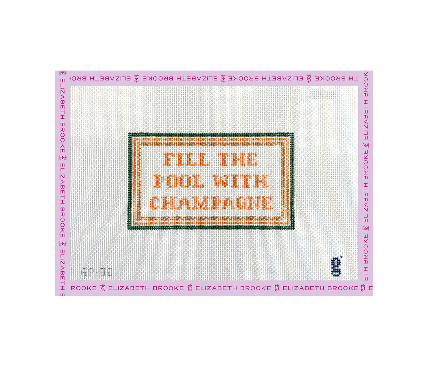 Fill the Pool with Champagne Needlepoint canvas