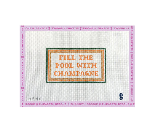 Fill the Pool with Champagne Needlepoint canvas