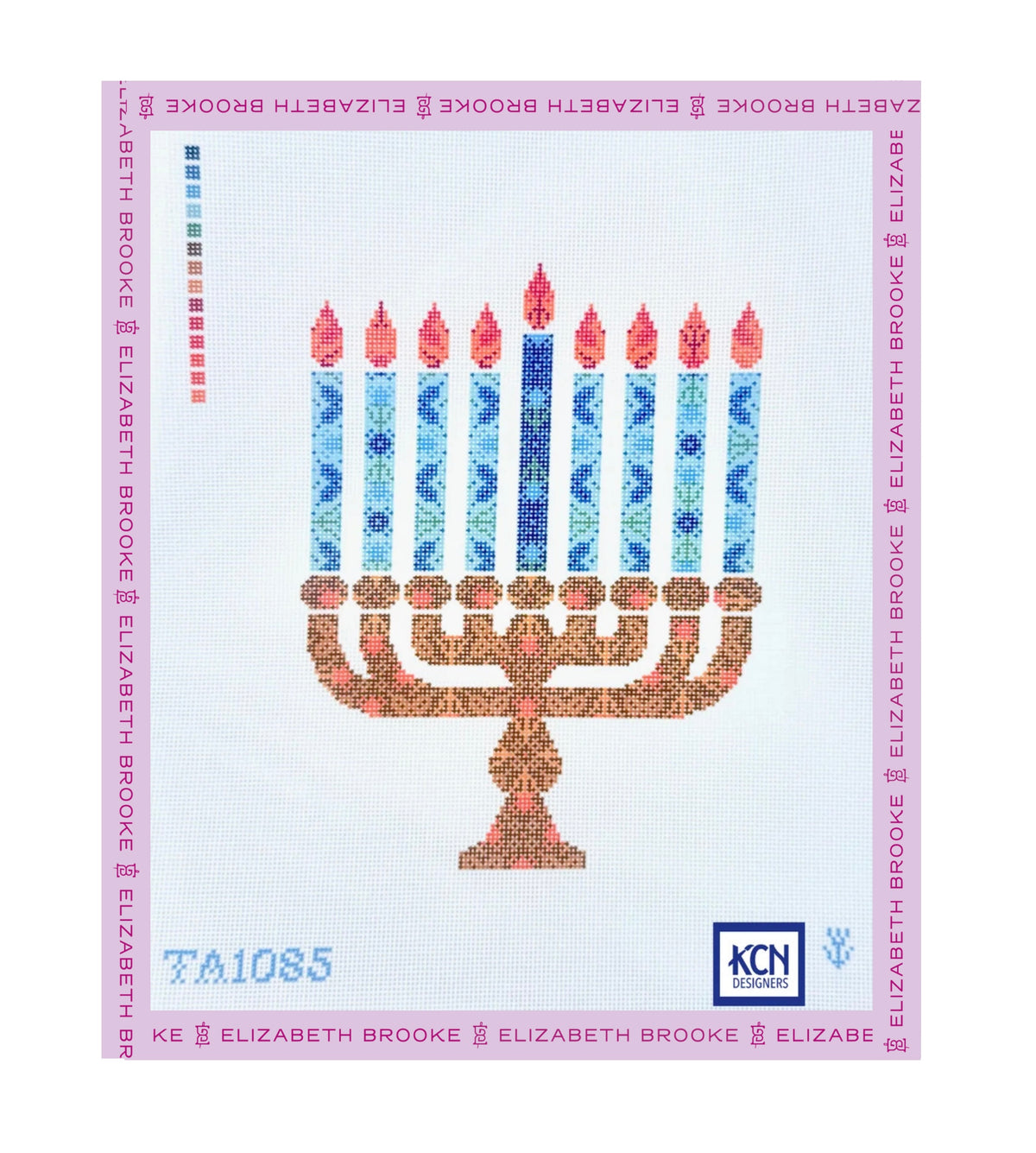 Floral Menorah Needlepoint Canvas