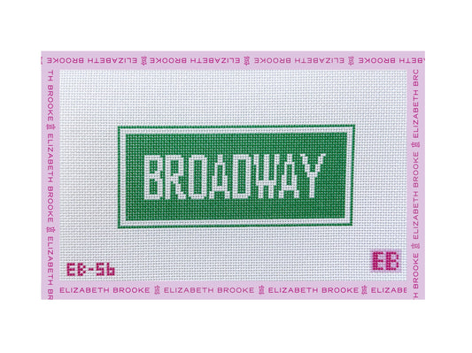 Broadway Street Sign Needlepoint Canvas