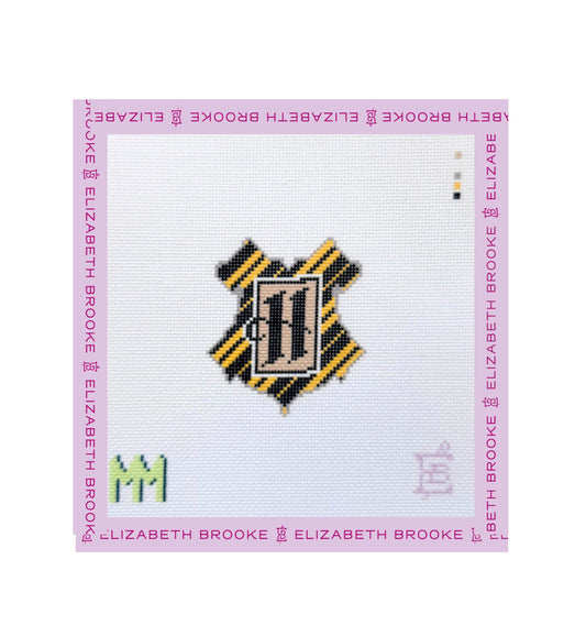 Yellow and Black Crest Needlepoint Canvas