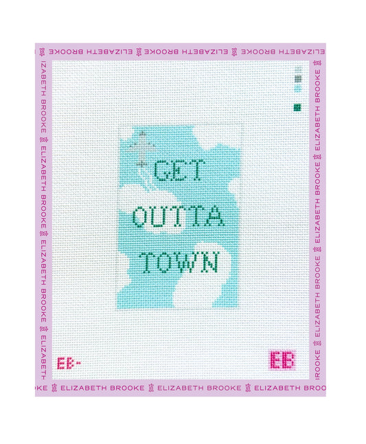 Get Outta Town Passport Cover Needlepoint Canvas