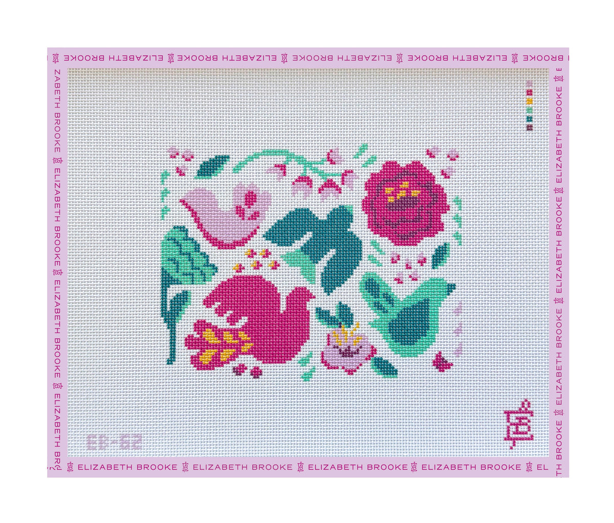 Light Wild Bloom Clutch Needlepoint Canvas Wholesale