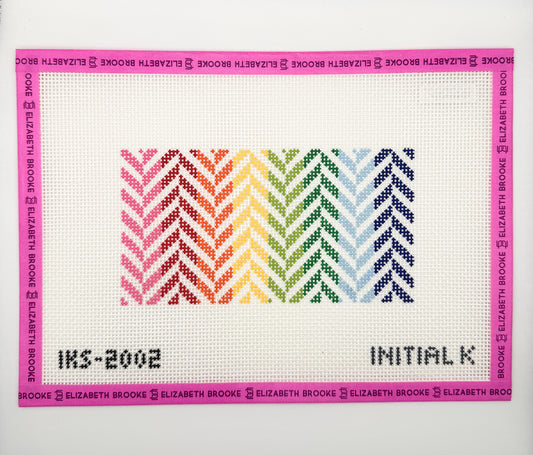 Mini Rainbow Harringbone Insert Needlepoint Canvas