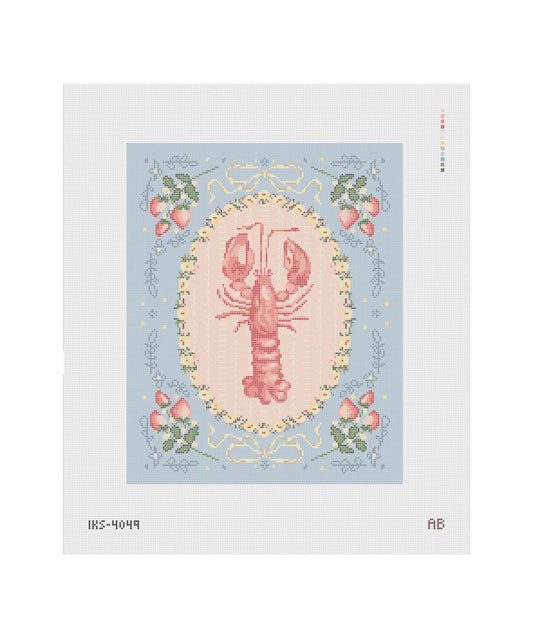 Strawberry Lobster Needlepoint Canvas