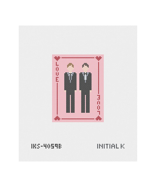 Love Card Grooms Needlepoint Canvas