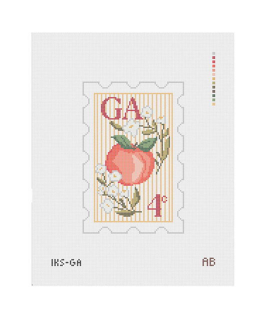 Georgia State Stamp Needlepoint Canvas