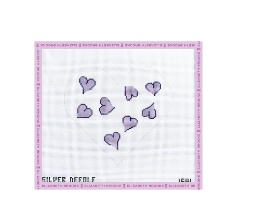 Lavender Heart Pillow Needlepoint Canvas