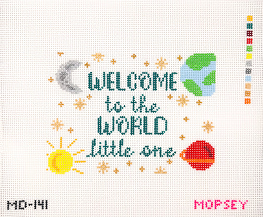 Welcome to the World Needlepoint Canvas