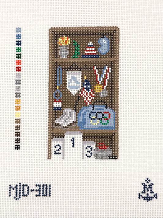 Olympics Locker needlepoint canvas
