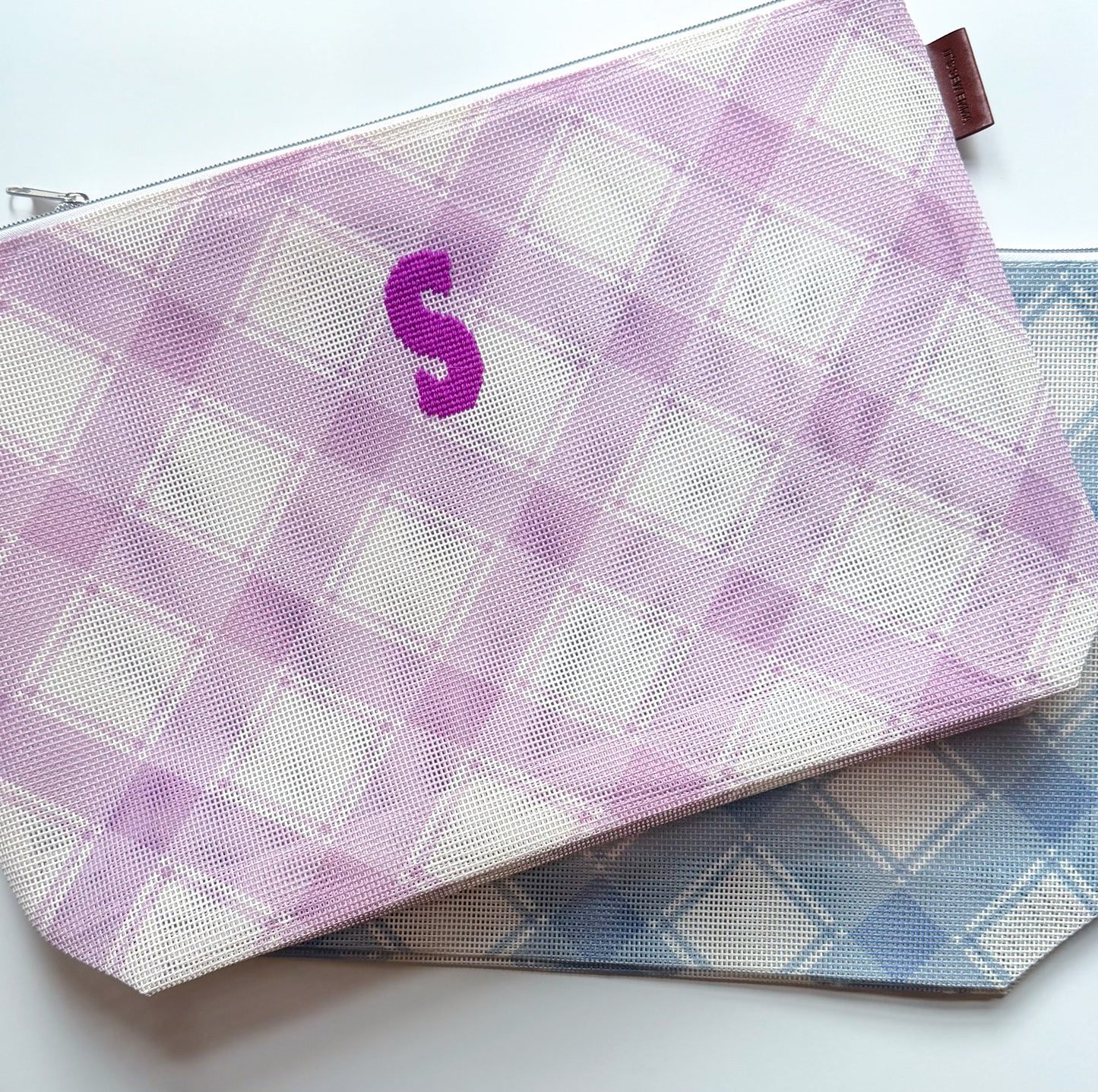 Large Plaid Mesh stitchable project bag