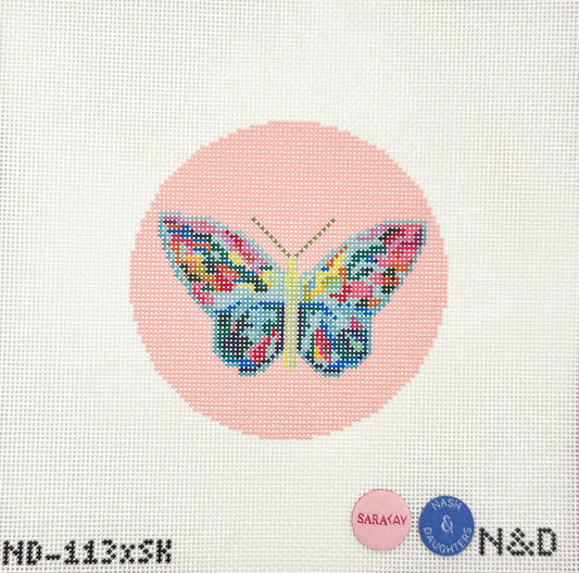 Art by Sara Kay x Nash & Daughters Butterfly Needlepoint Canvas