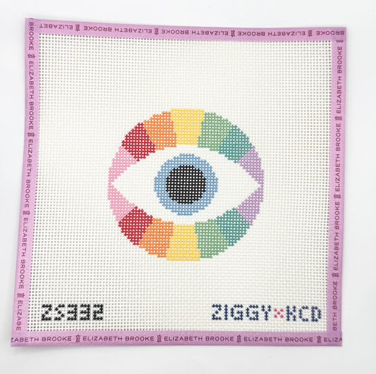 Rainbow Evil Eye Needlepoint Canvas