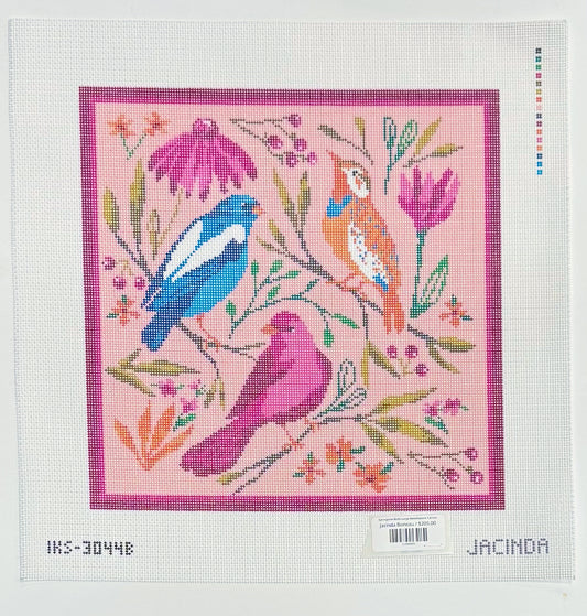 Springtime Birds Large Needlepoint Canvas