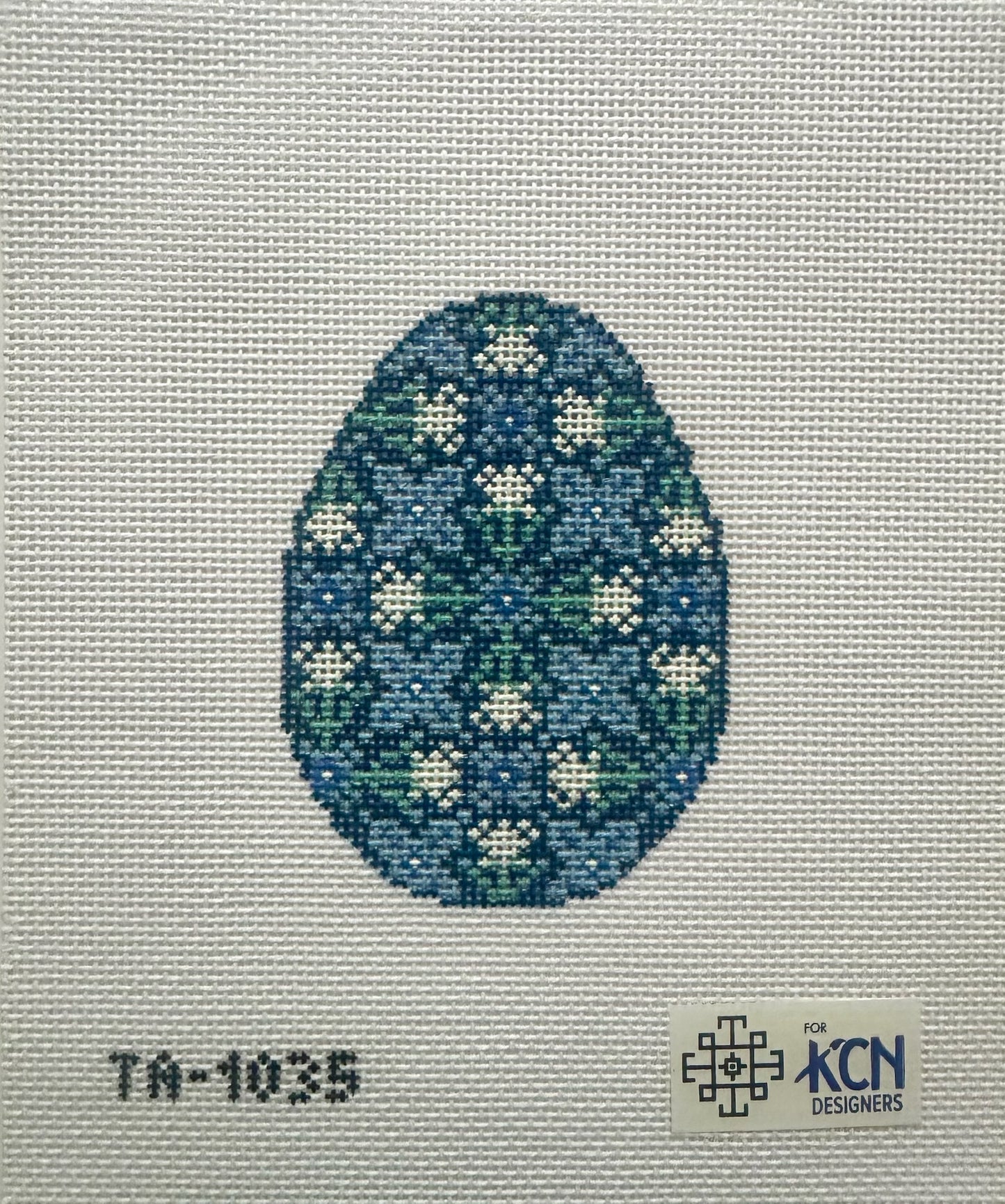 Millefleur Navy Egg Canvas
