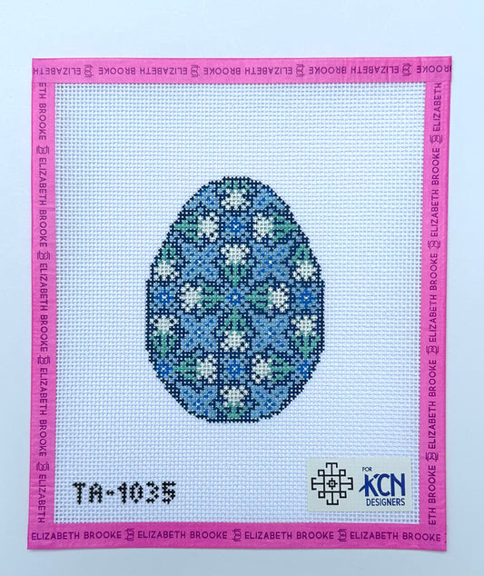 Millefleur Navy Egg Canvas