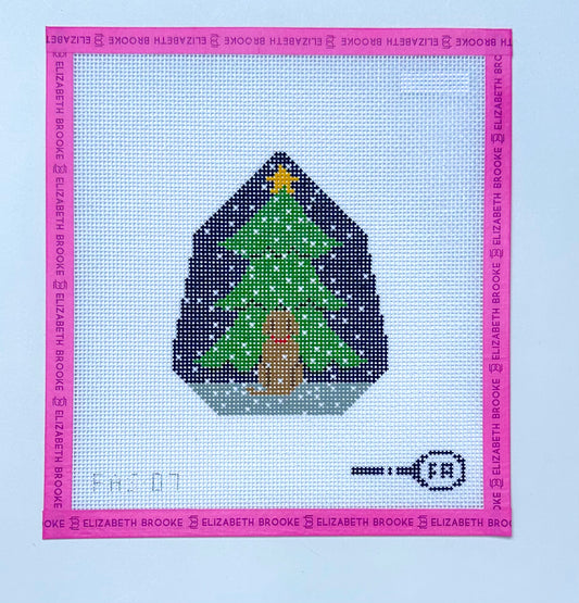 Puppy's First Christmas Needlepoint Canvas