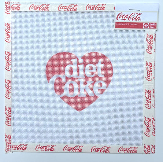 Diet Coke heart needlepoint canvas