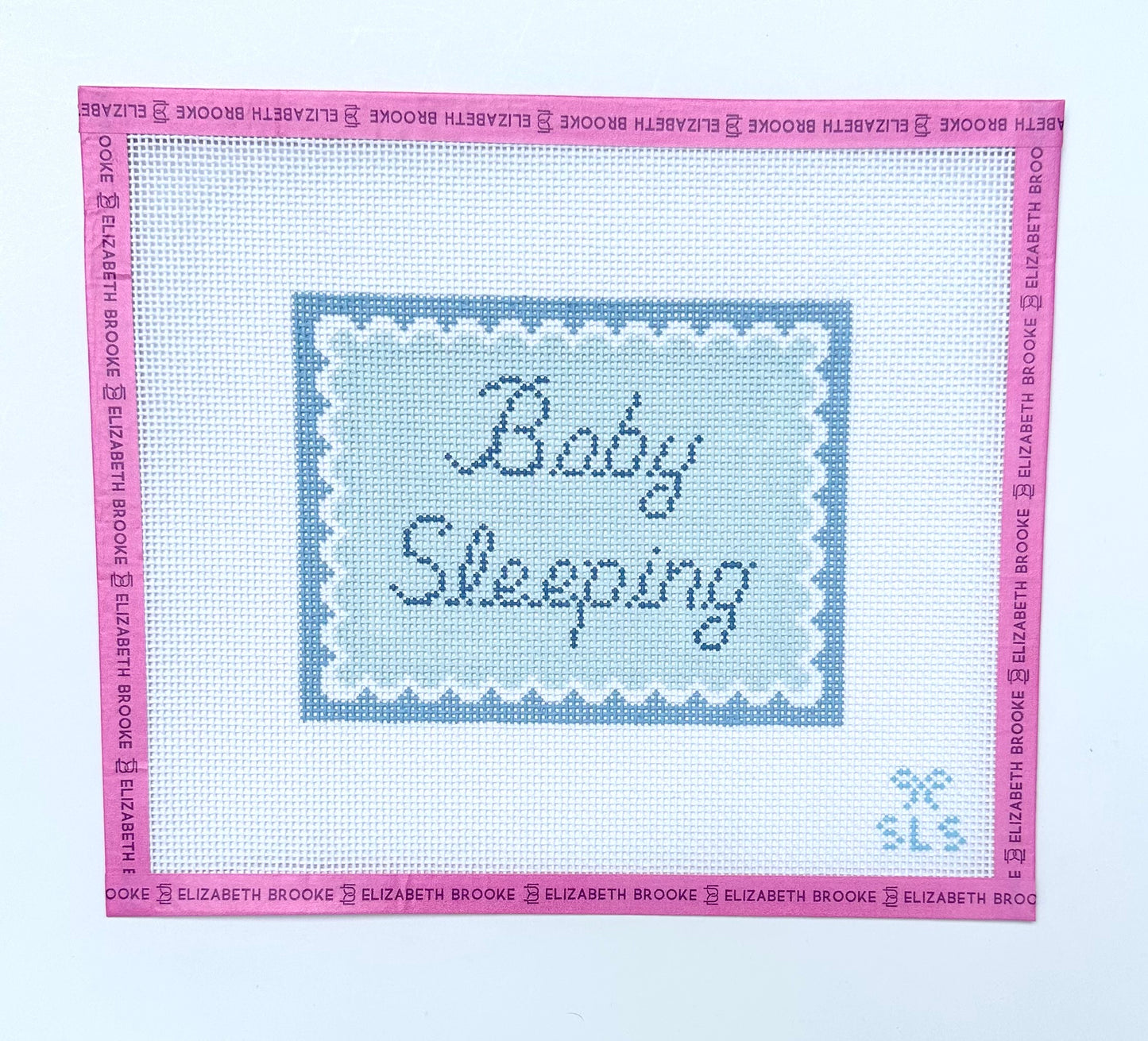 Blue Scalloped Baby Sleeping