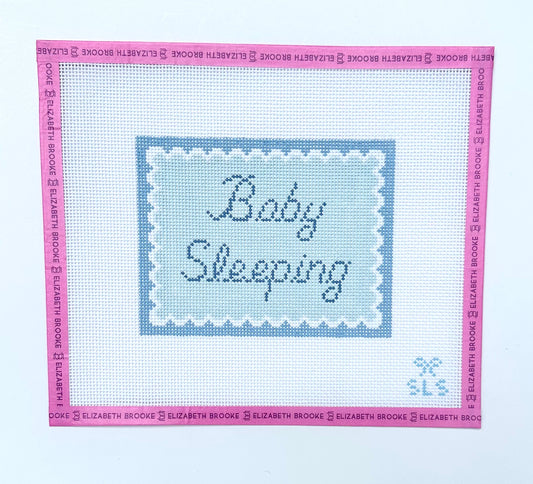 Blue Scalloped Baby Sleeping