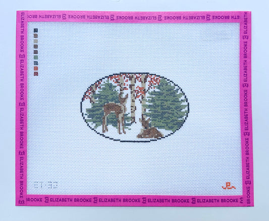 Fawn Oval needlepoint canvas