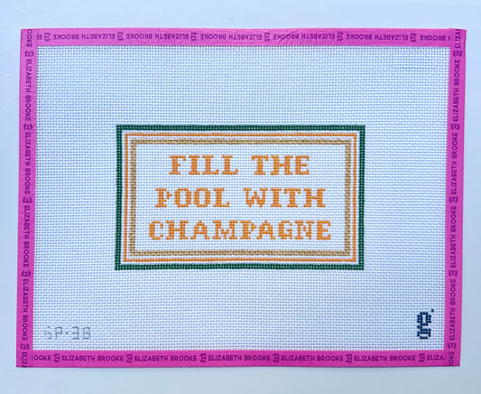 Fill the Pool with Champagne Needlepoint canvas