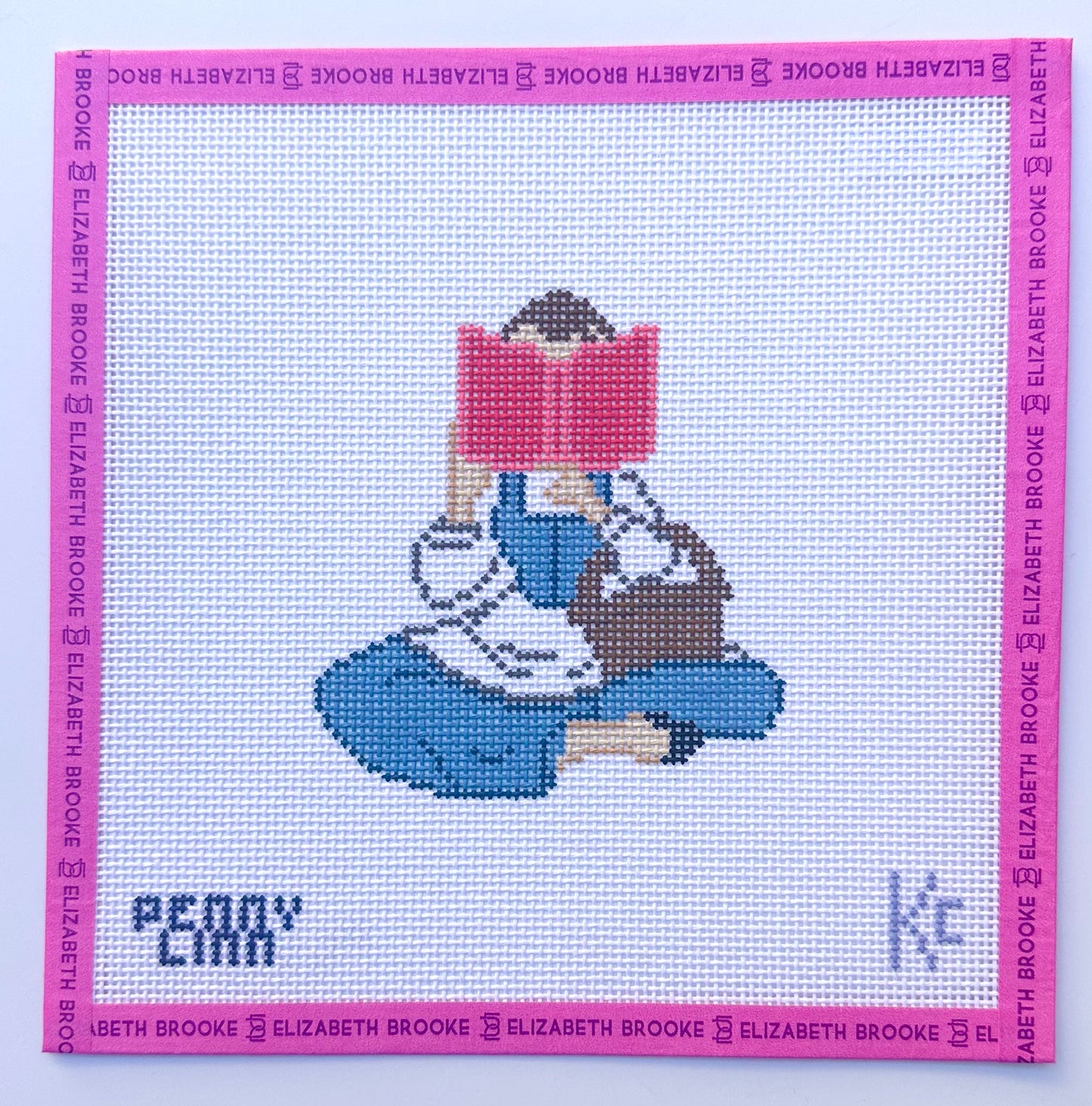 Nose Stuck in a Book needlepoint canvas