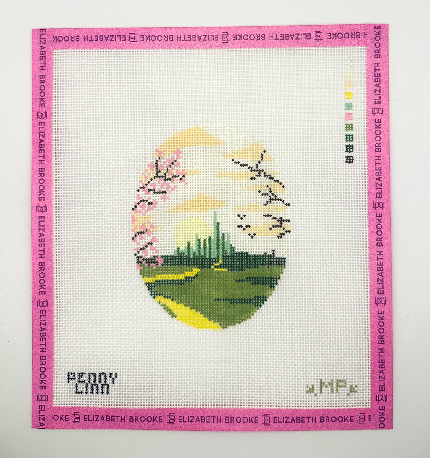 Emerald City Oval Needlepoint Canvas