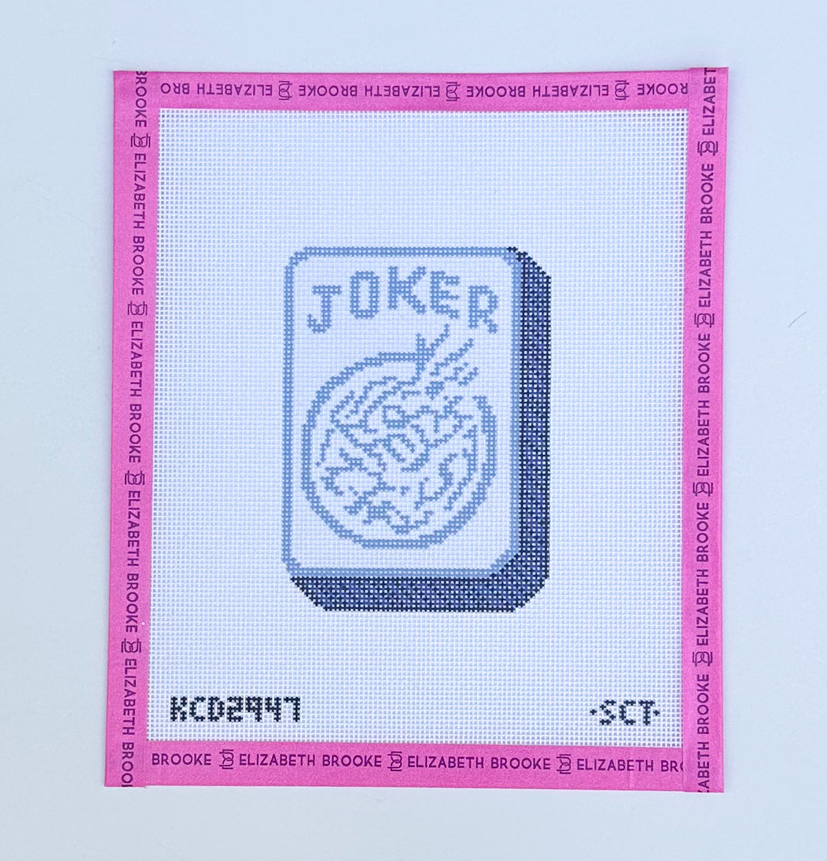 Blue and White Mahjong Joker Needlepoint Canvas